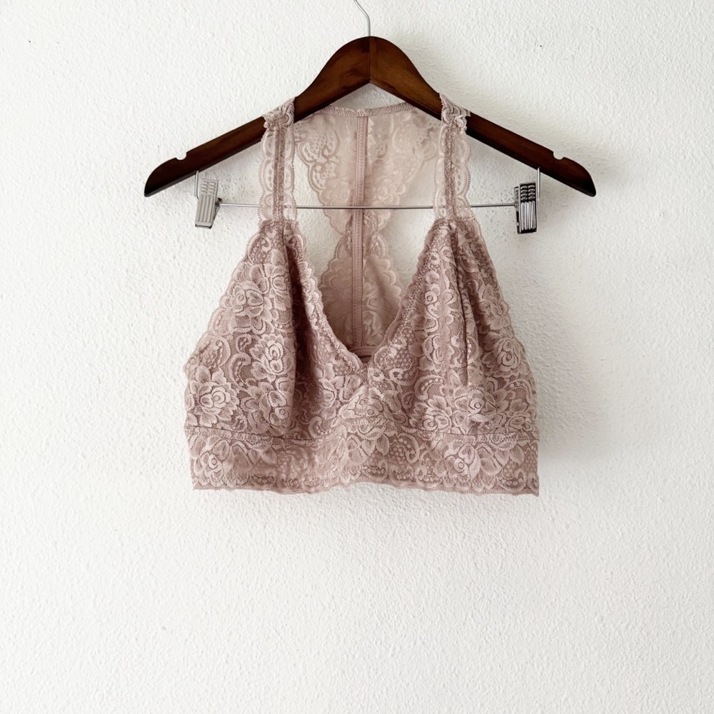Lace Bralette XL Racerback Floral Feminine Supportive Dainty Layering New - Picture 2 of 11